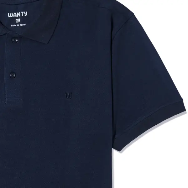 Men’s plus size dark blue polo t-shirt with short sleeves