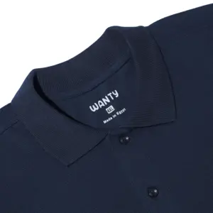 Men’s plus size dark blue polo t-shirt with short sleeves