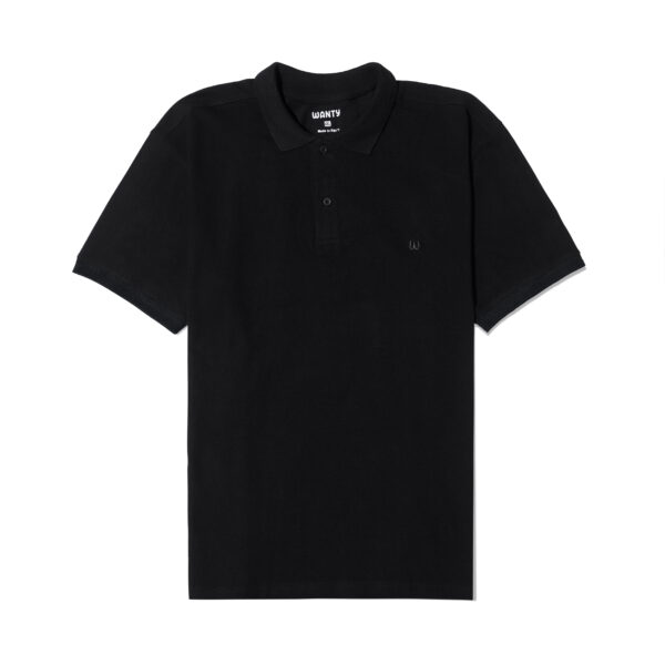Men’s plus size black polo t-shirt with short sleeves