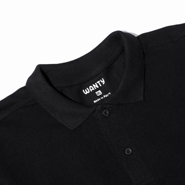 Men’s plus size black polo t-shirt with short sleeves