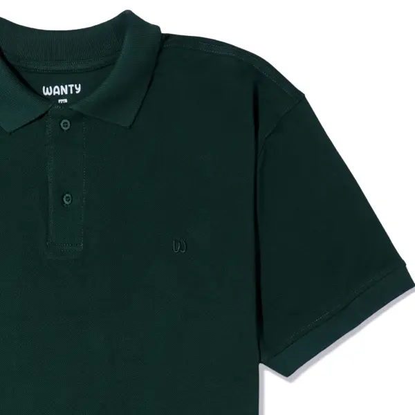 Men’s plus size green polo t-shirt with short sleeves