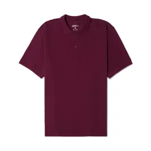 Men’s plus size burgundy polo t-shirt with short sleeves