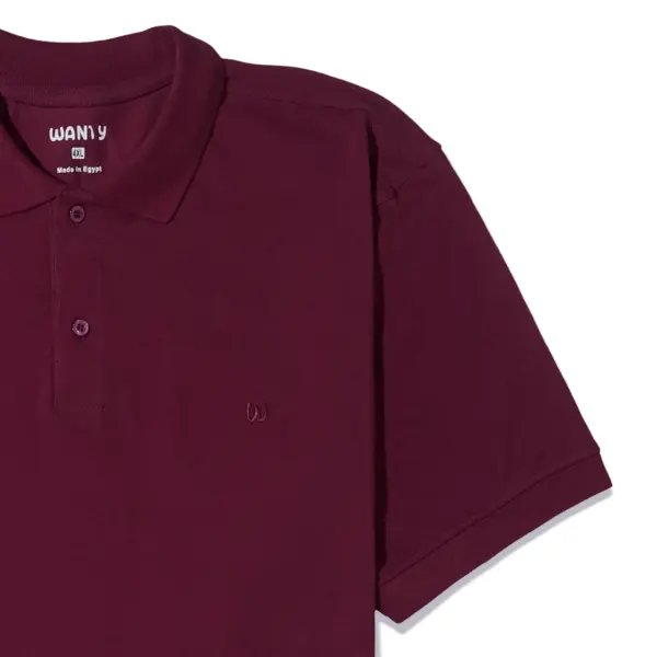 Men’s plus size burgundy polo t-shirt with short sleeves