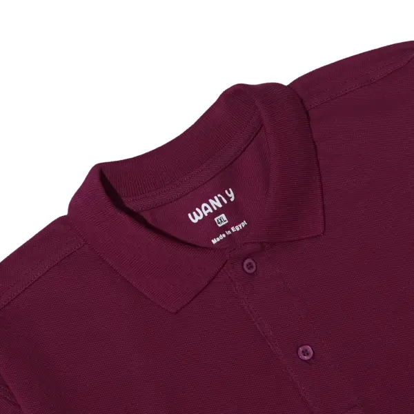 Men’s plus size burgundy polo t-shirt with short sleeves