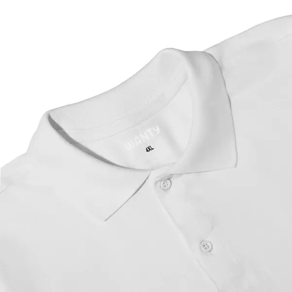 Men’s plus size white polo t-shirt with short sleeves