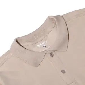 Men’s plus size beige polo t-shirt with short sleeves