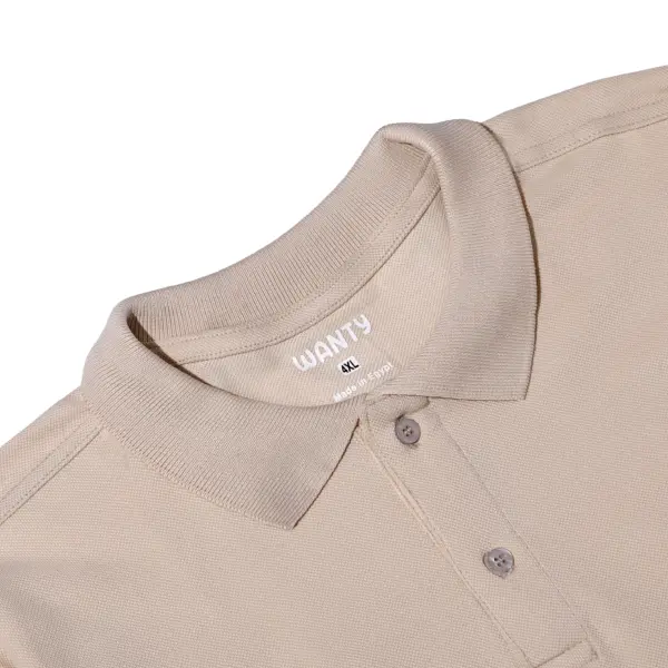Men’s plus size beige polo t-shirt with short sleeves