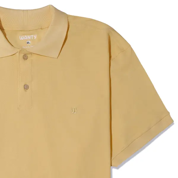 Men’s plus size yellow polo t-shirt with short sleeves