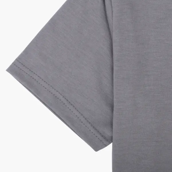 Men’s plus-size grey basic half-sleeved shirt