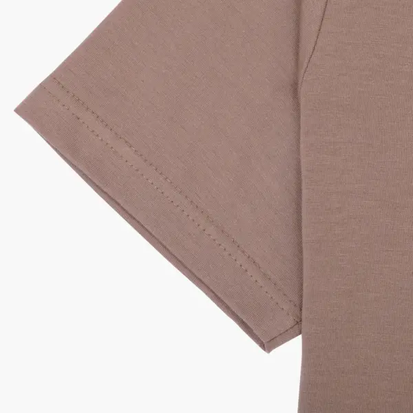 Men’s plus-size beige basic half-sleeved shirt