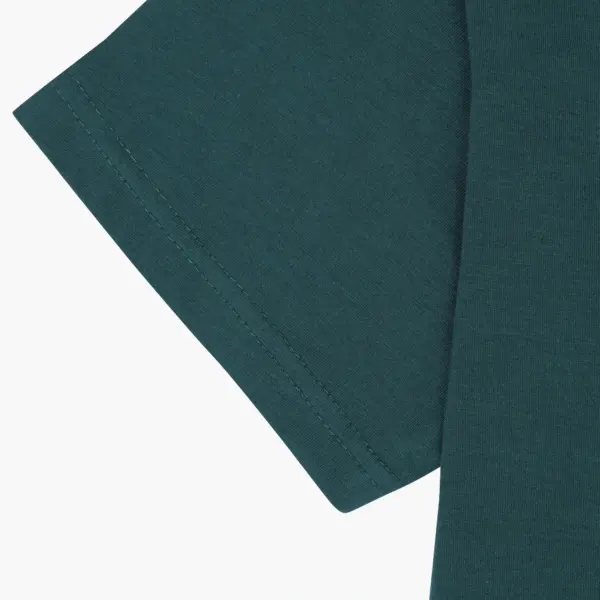 Men’s plus-size forest green basic half-sleeved shirt