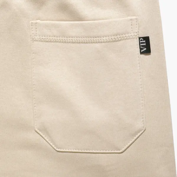 Beige Basic Sweatpants Rib Cuffs - Image 3
