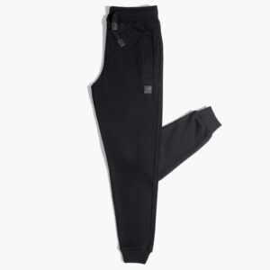 Black Basic Sweatpants Rib Cuffs