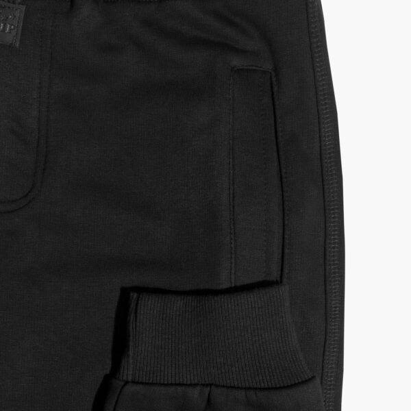 Black Basic Sweatpants Rib Cuffs - Image 2