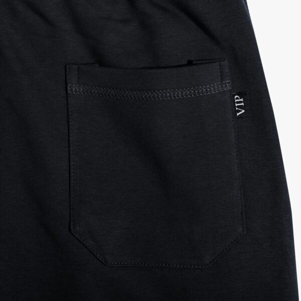 Black Basic Sweatpants Rib Cuffs - Image 3