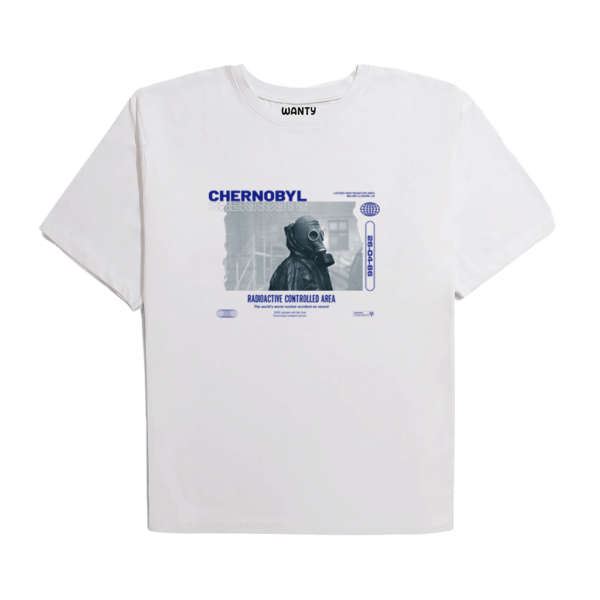 Chernobyl White Printed ( Regular Fit ) T-Shirt