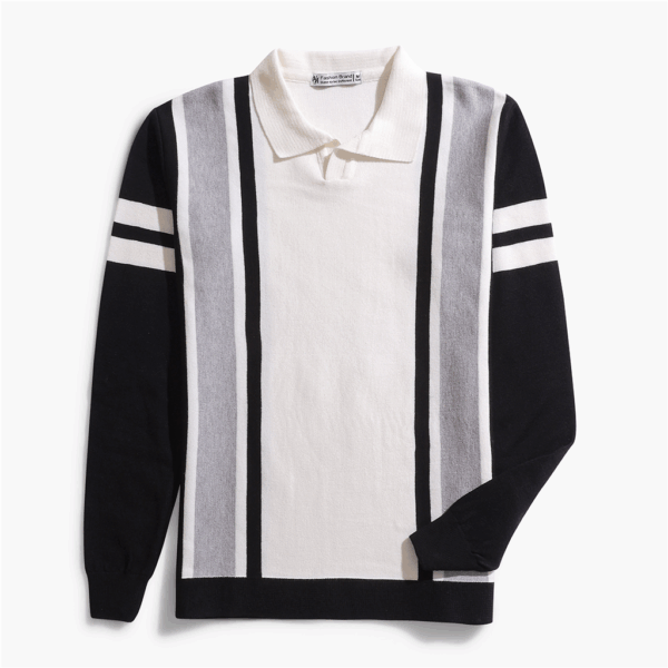 Collar Black Knitwear Pullover W220