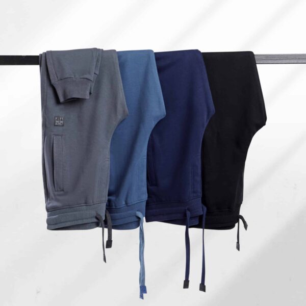 Dark Blue Basic Sweatpants Rib Cuffs - Image 3