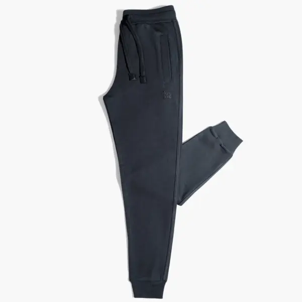 Dark Grey Basic Sweatpants Rib Cuffs
