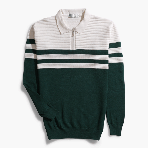 Half-zip Green Knitwear Pullover W200