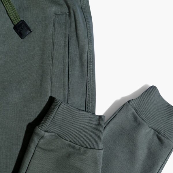 Olive Basic Sweatpants Rib Cuffs - Image 2