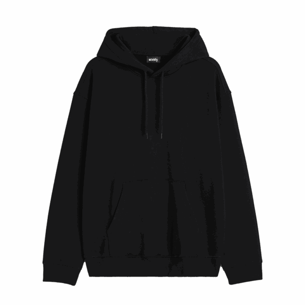 Oversized Black Plain Hoodie