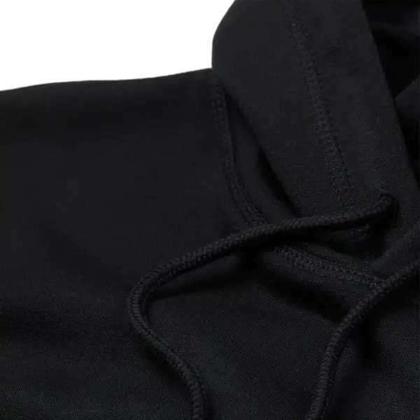 Oversized Black Plain Hoodie - Image 2