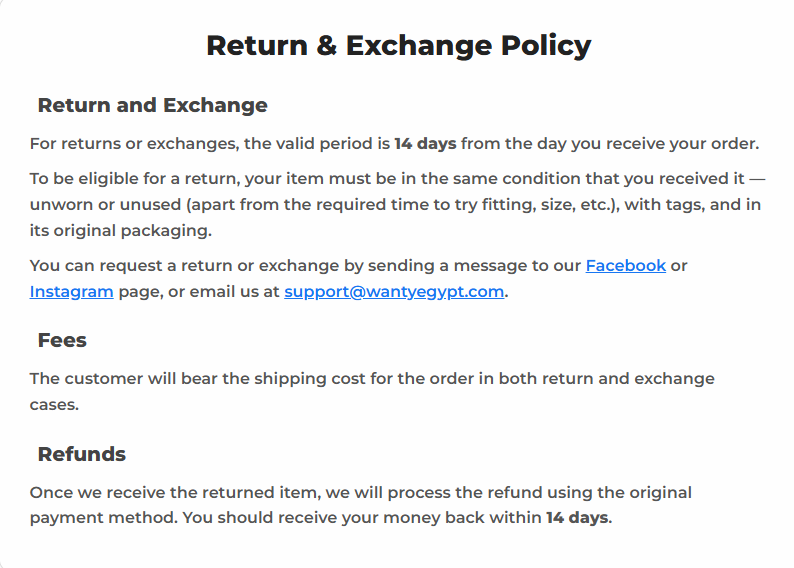 Return Policy