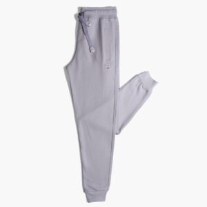 Silver Basic Sweatpants Rib Cuffs