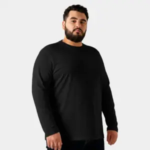 Black Long Sleeve Basic T-Shirt - Plus Size