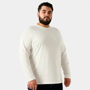 White Long Sleeve Basic T-Shirt - Plus Size